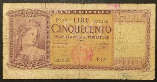 500 lire 1961 - lire, italia