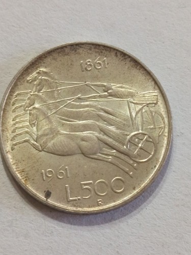 Moneta argento 500 lire - lire, italia
