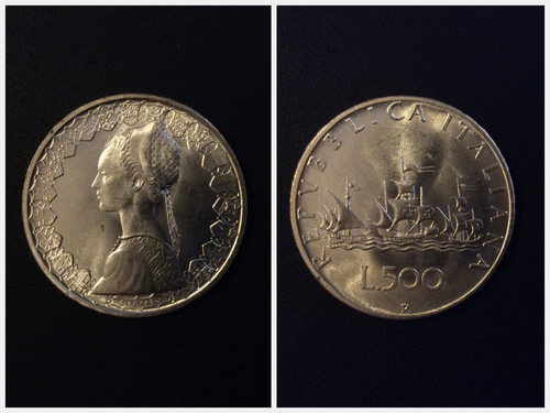 500 lire argento caravelle - argento, fdc