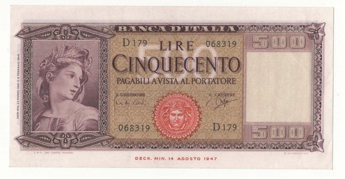 500 lire italia ornata - lire, di