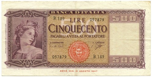 500 lire italia ornata - lire, di