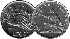 500 Lire Argento 100°