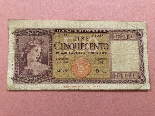 Banconota 500 lire ornata - banconota,