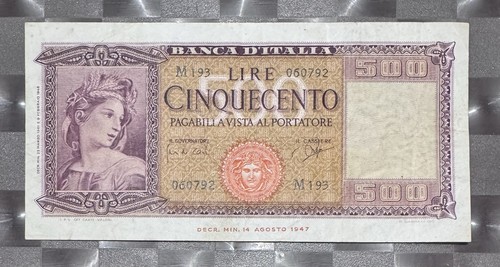 500 lire italia decreto - lire,