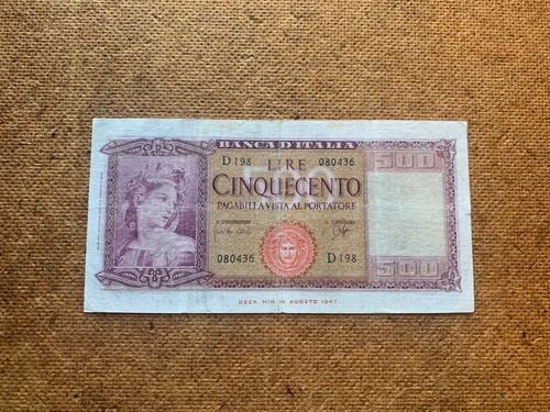 Banconota 500 lire ornata