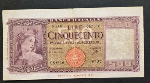 500 lire ornata spighe - ornata, di
