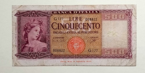 500 lire italia ornata - italia, di