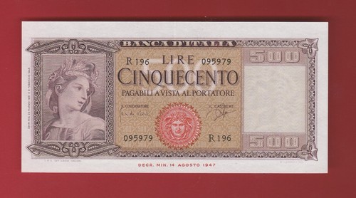 500 lire ornata spighe - lire, di