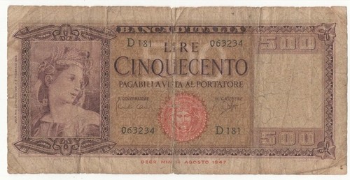 500 lire ornata - 500, di