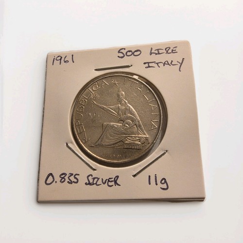 Moneta argento 500 lire - 500, italia