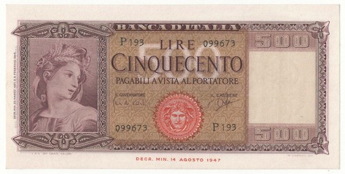 500 lire italia ornata - italia,
