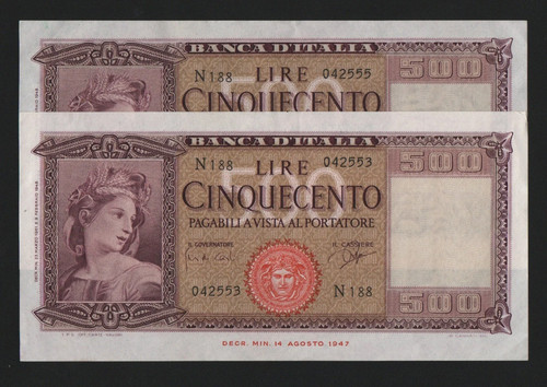500 lire italia 1961 - 500,