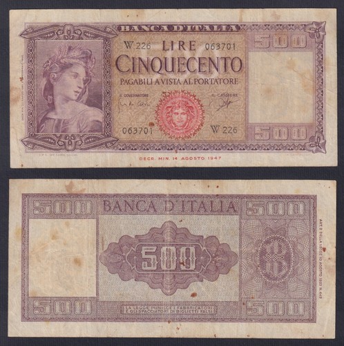 Banconota italia 500 lire - italia,